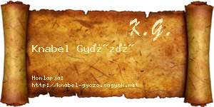 Knabel Győző névjegykártya